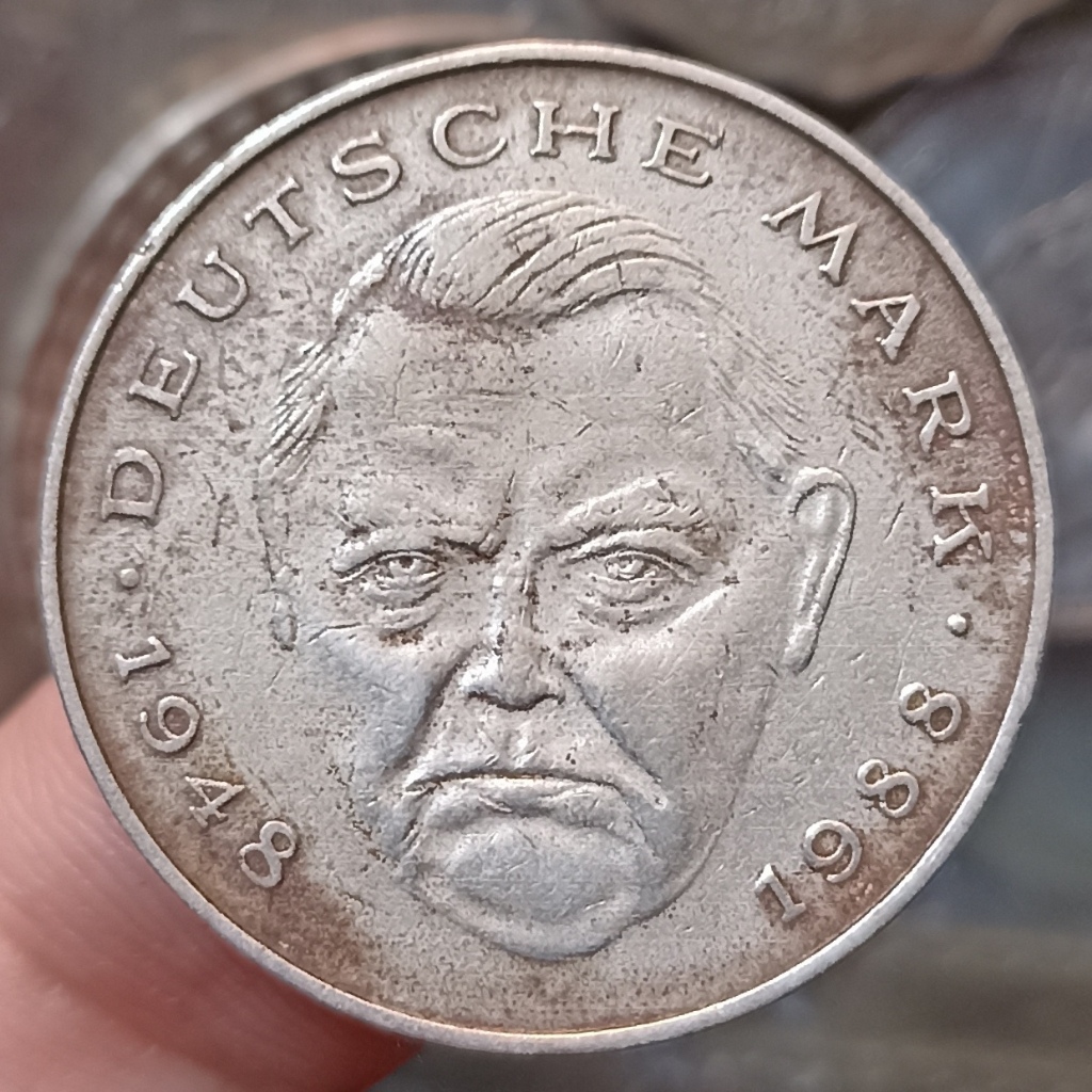 Koin Kuno Jerman 2 Deutsche Mark - Ludwig Erhard