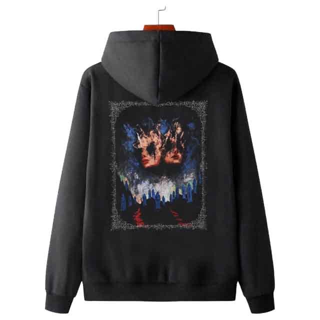 Sweater Hoodie Avhath & KUNTARI - Ephemeral Passage Bahan Cotton Fleece [Hoodie Jumper & Ritsleting]