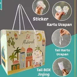 

Gable Box Lebaran Muat 2 toples jar 500-800ml/ uk 19x17x10 cm / box hampers Idul Fitri