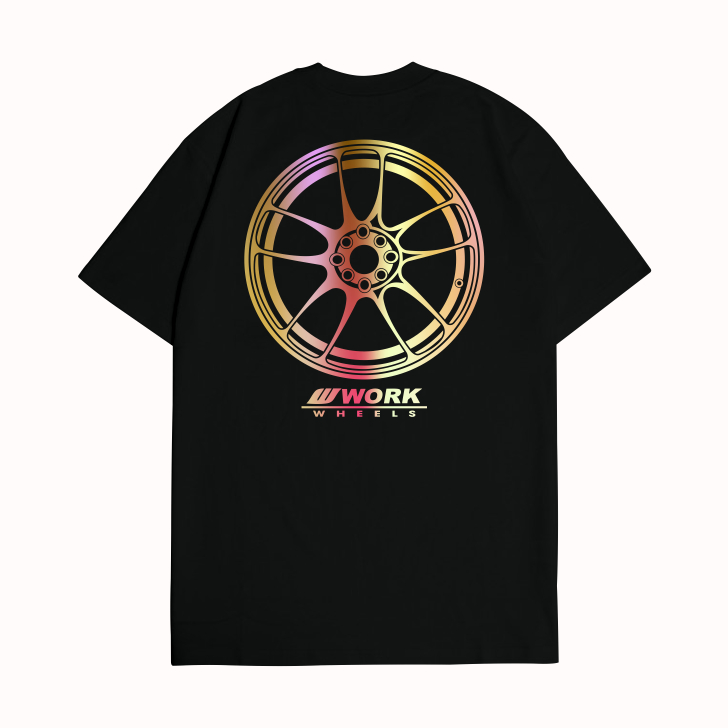 KARIMAKE Kaos Baju T Shirt Distro Unisex Gambar Velg Work Wheels CR KAI Hologram
