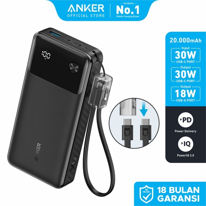 Power Bank Anker 20000 mAh PD (30W) 10000 MAH 22.5W Fast Charging - A1384