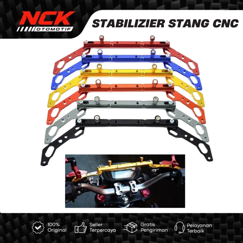 Stabilizer Palang Stang + Dudukan Lampu Tembak CNC Nmax Pcx Lexi X-Ride RX King BeatStreet Tiger Meg