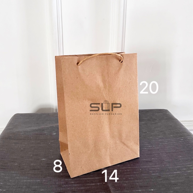 

PAPER BAG SOUVENIR 14x20 PAPER BAG COKLAT POLOS TEBAL PREMIUM