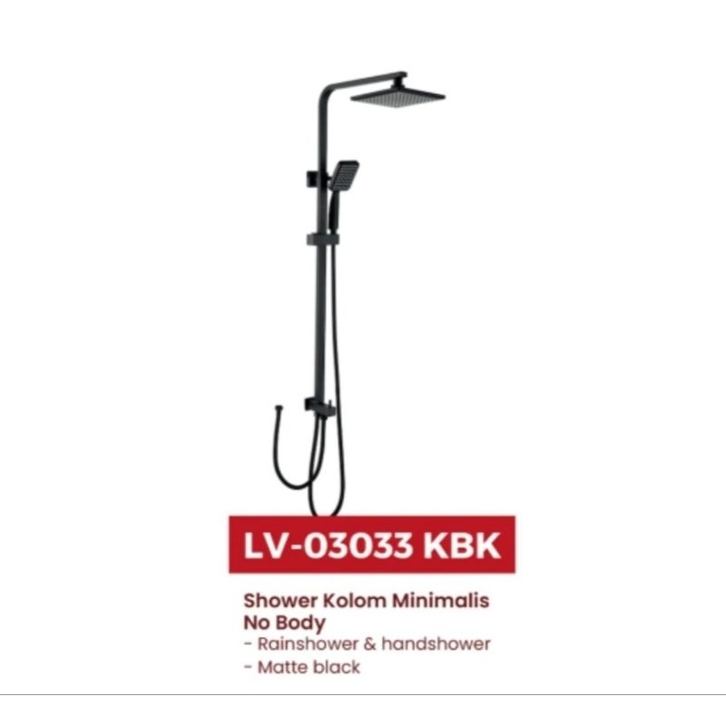 Kran Shower/Tiang Shower Set Minimalis-LAVENIA LV-03033KBK