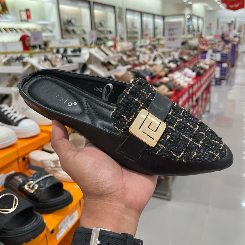 Laviola sepatu flat bustong wanita hiasan rajut 36-40