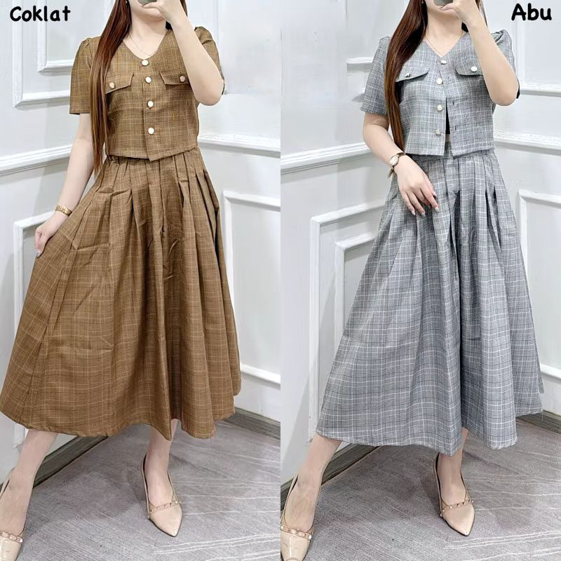 ARISA set crop rok panjang