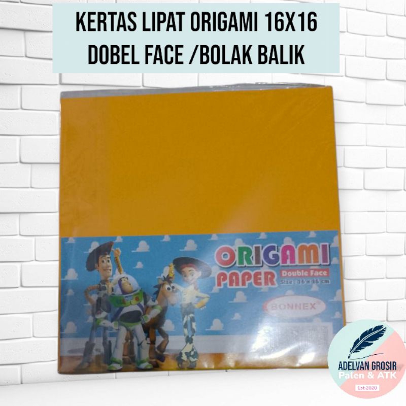 

Kertas lipat origami 16x16 dobel face /bolak balik