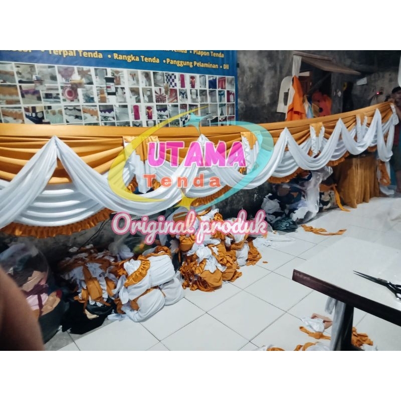 rumbai tenda/poni tenda selendang panjang 6 meter