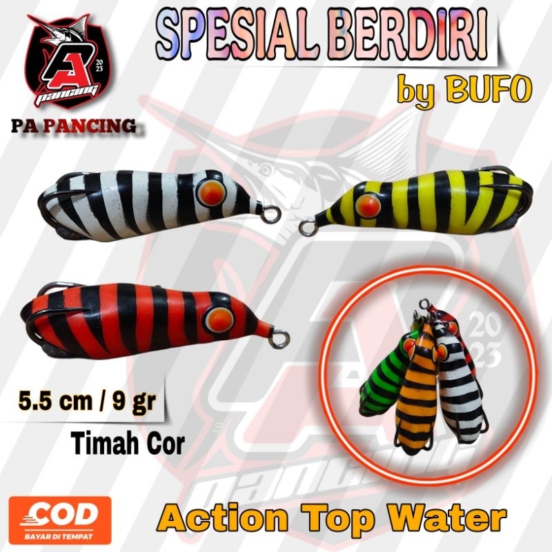 Umpan Lure BUFO BERDIRI 5.5 cm / Umpan Gabus Toman / Softfrog Soft frog