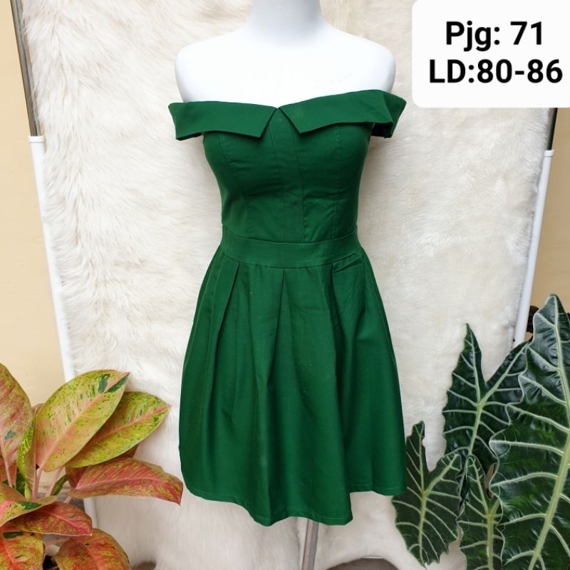 Sabrina Dress Wanita Hijau Botol