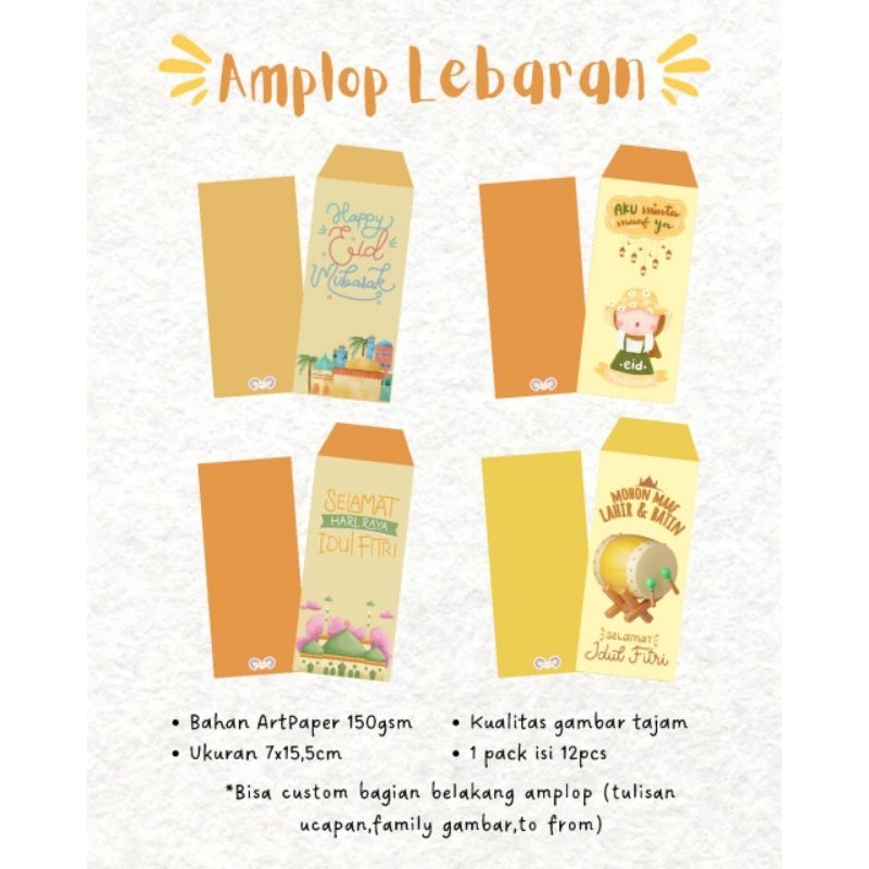 

Amplop Lebaran Panjang [12pcs] | Amplop Lebaran custom | Amplop Lebaran unik | yellow series | amplop lebaran lucu