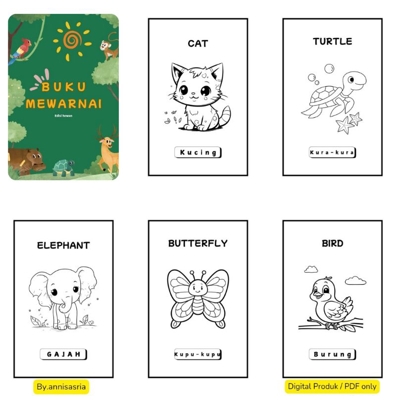 PDF Edukasi/Worksheet Anak/Mewarnai/Buku Mewarnai Anak/8 Halaman