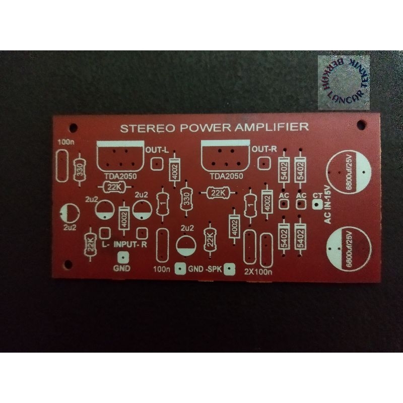PCB AMPLIFIER TDA 2050 STEREO // POWER AMPLI TDA 15V CT