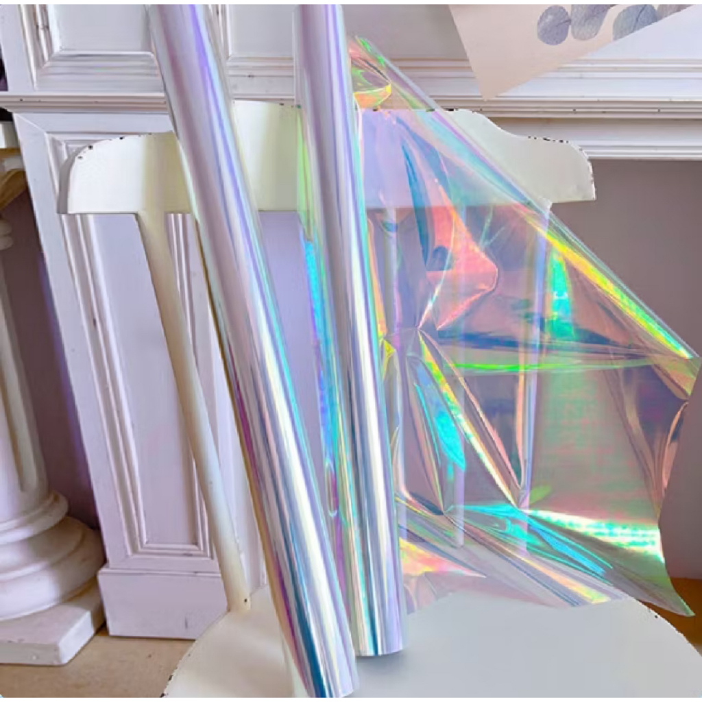 

[ECER] Hologram Flower Wrapping Paper 58 x 58cm Waterproof Paper Kertas Hologram Transparent Bening Buket
