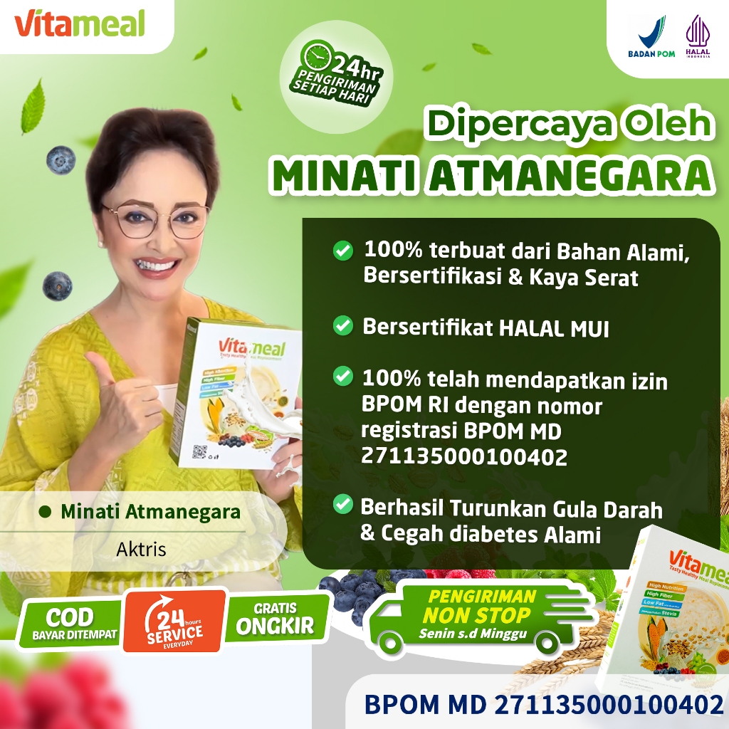 

QH VITAMILK VITAMEAL UNTUK DIABETES - Minuman Pengganti Nasi Sarapan Pagi Lebih Berenergi Rendah