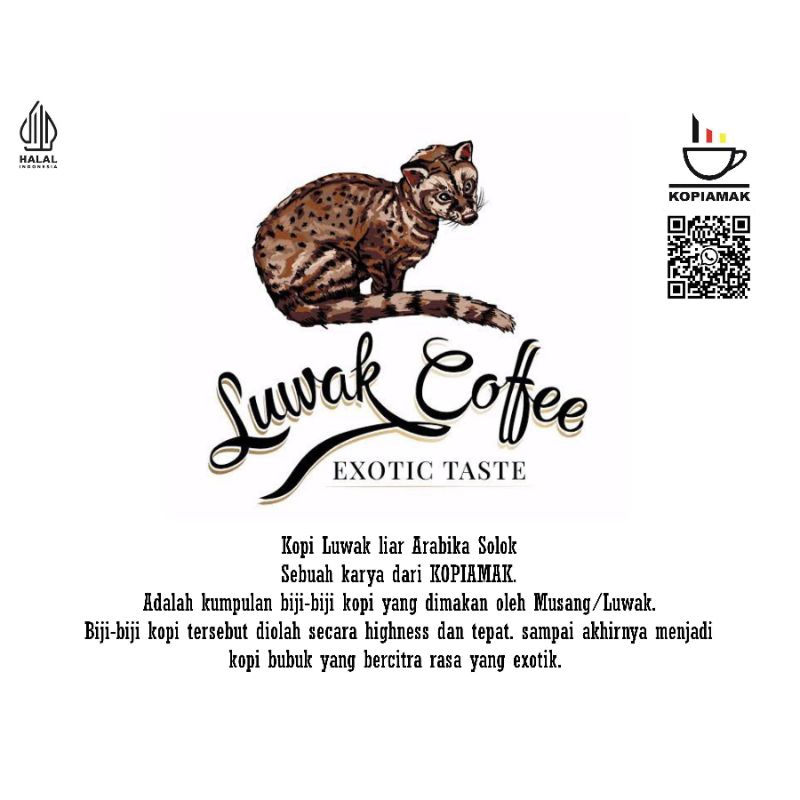 

Kopi Luwak Liar Arabika | Biji | Bubuk | 500 Gram