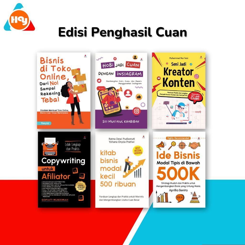 Buku Bisnis | Bisnis Di Toko Online,Hobi Jadi Cuan,Kitab Bisnis,Ide Bisnis,Seni Jadi Kreator Konten,