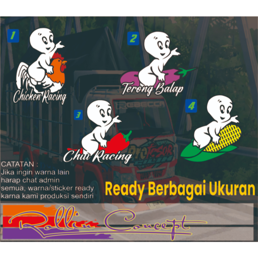 stiker casper naik cabe stiker bak kaca dll