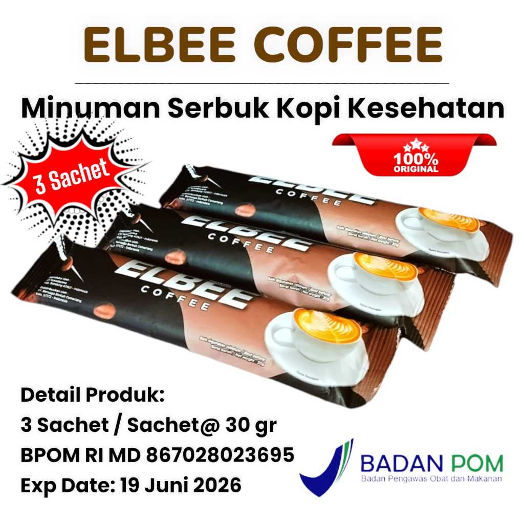 ELBEE COFFEE 1 BOX ISI 10 SACHET KOPI KESEHATAN ORIGINAL 300 gram