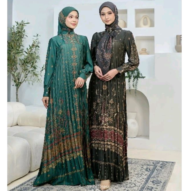 DYN - Serambi Dress DYN SIGNATURE Aceh Series "Indonesian Culture Series" Gamis Plisket Silk Premium
