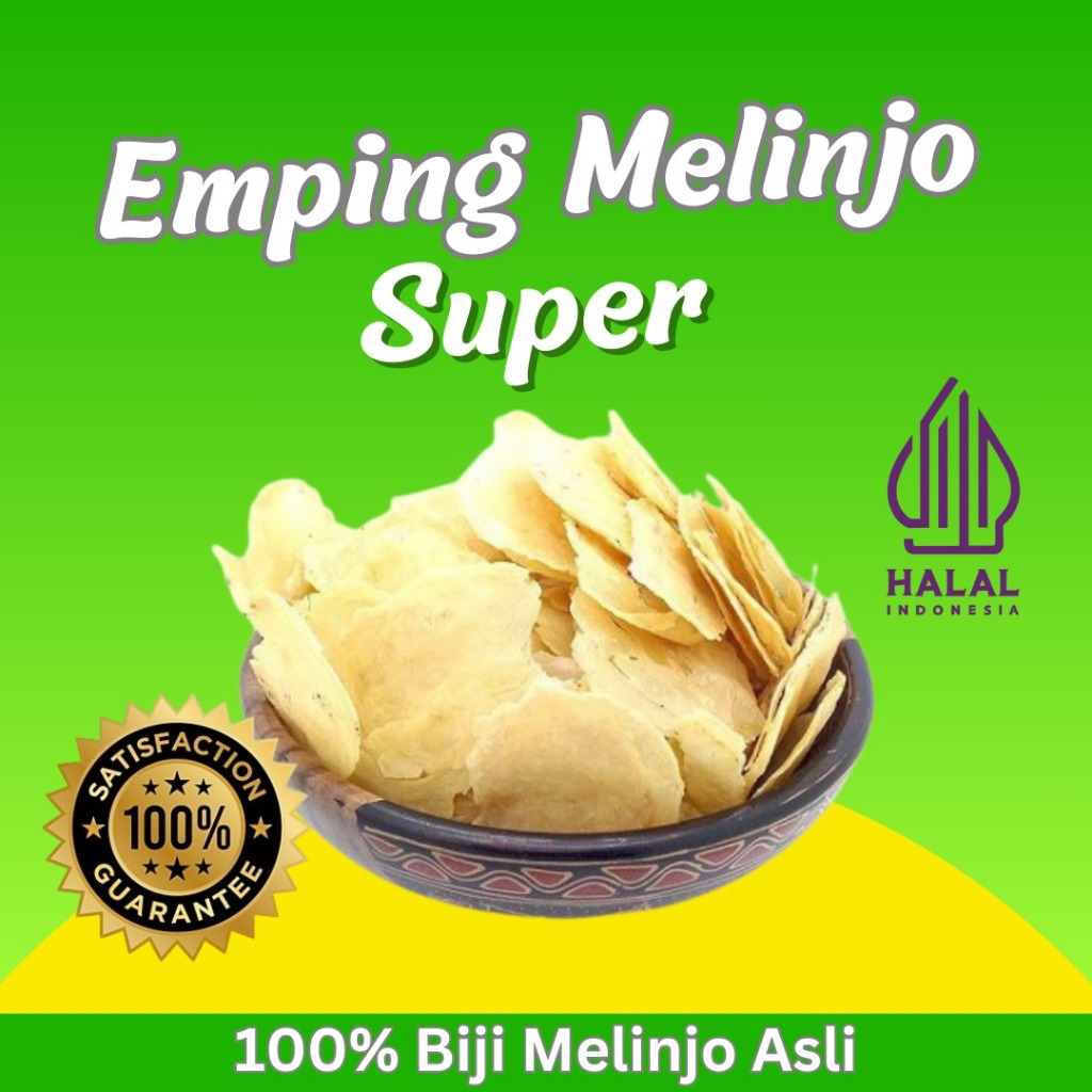 

Halal Indonesia Emping Melinjo Super Kemasan 1 kg Full Kering