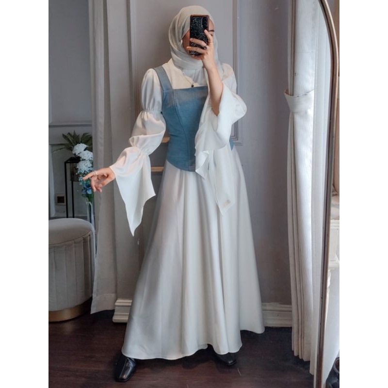 LUXE_ID_ Eleanor Dress Denim | Denim Set | Atasan Denim | Celana Denim | Dress Denim | Outer Denim