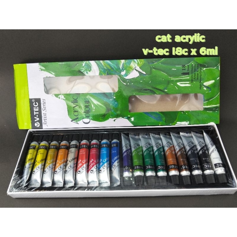 CAT AKRILIK COLOUR/ARTIS'T SERIES/V-TEC18×6ml/CAT ISI( 18)