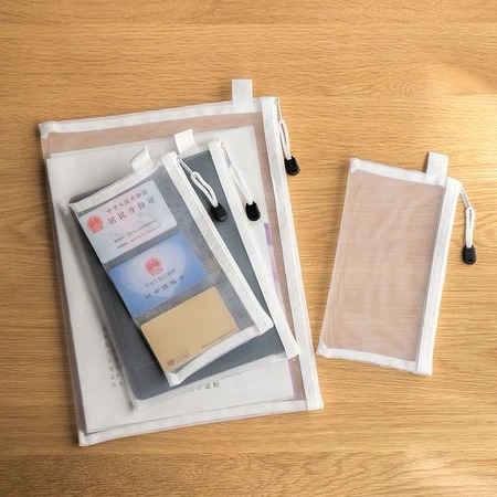

PIO Zipper Bag Transparant Jaring Resleting Tas Penyimpanan Dokumen Folder A4 A5 A6 Tempat Pensil Sekolah Kantor