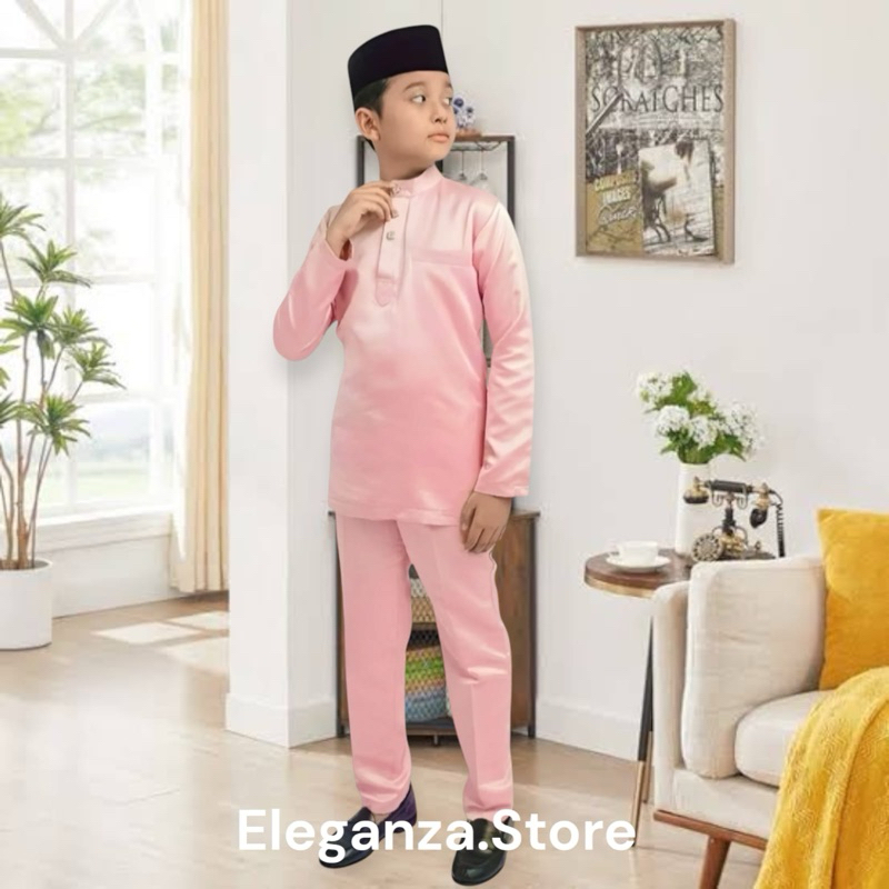 Setelan Baju Kurung Melayu Teluk Belanga Anak Laki Laki Setelan Pakaian Koko Muslim Cowok Cekak Musa