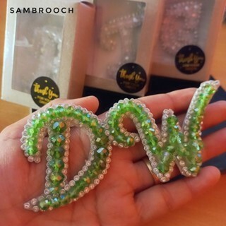 BROS HURUF KRISTAL HIJAU FREE BOX BROS HIJAB CANTIK