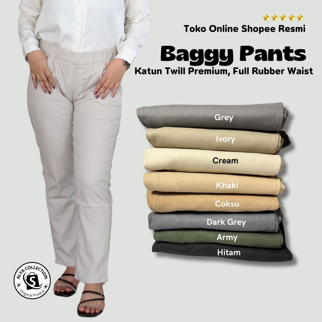Celana Wanita LongPants Chinos premium bahan katun formal casual Jumbo
