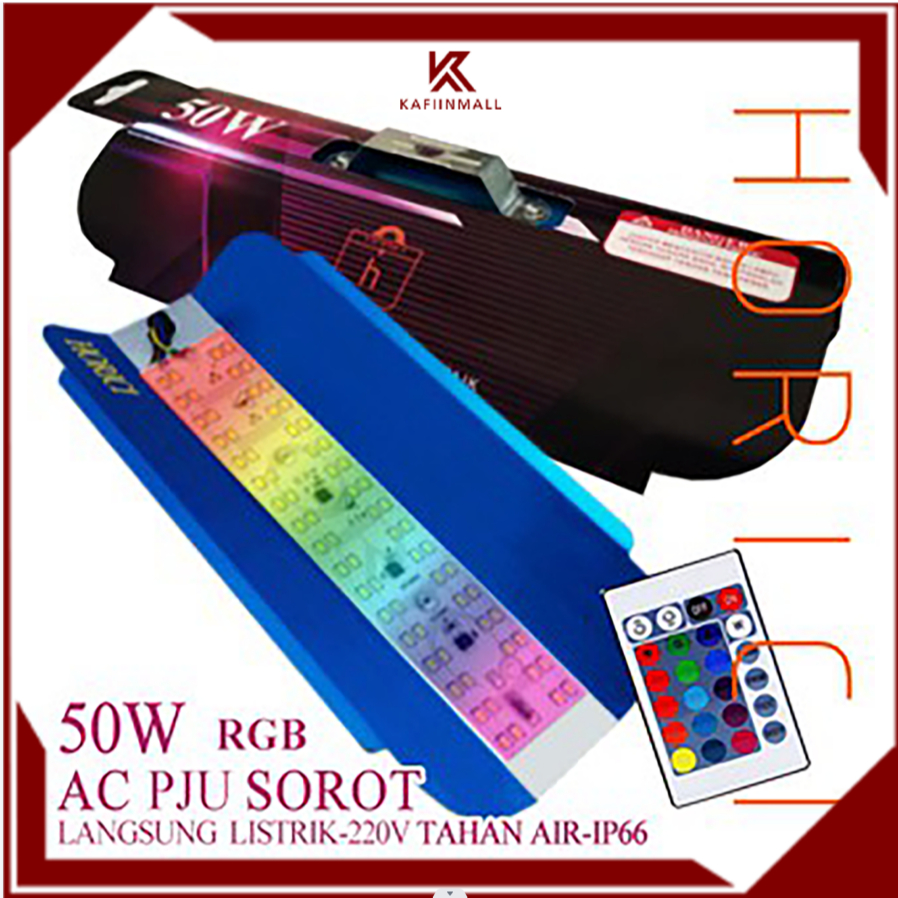 LAMPU JALAN 50W PJU LED SUNLAMP SOROT OUTDOOR PENERANGAN STREET LIGHT/ LAMPU JALAN LED RGB