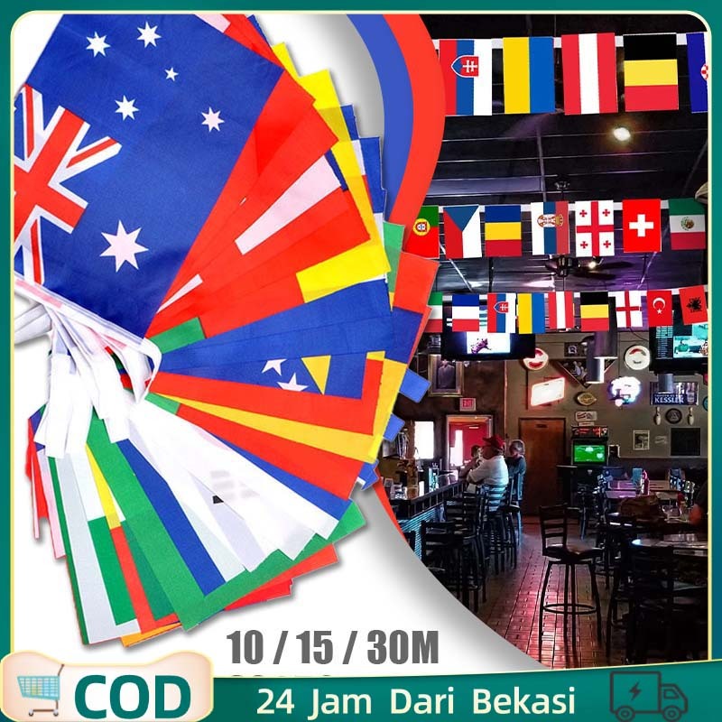 100pcs/set Country Flag Bendera Negara Renceng Kecil  Negara Bendera Negara Dunia Renceng Bendera Ne