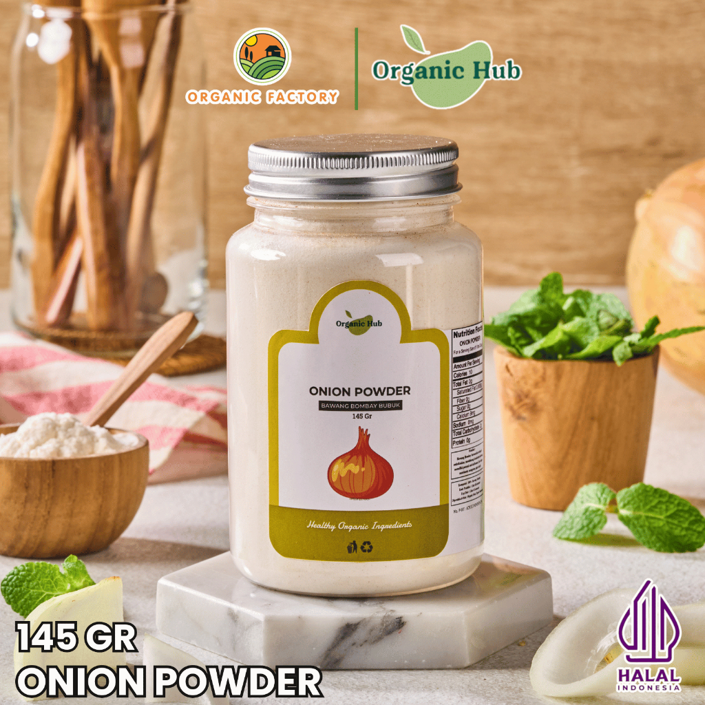 

Organic Hub Bawang Bombay Bubuk Rempah Bumbu Dapur Original Onion Powder Premium Quality 145 gr