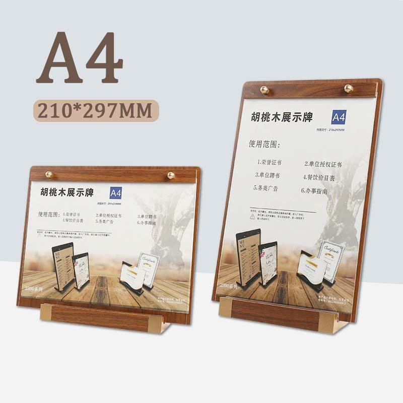 Holder Kayu Stand Menu Berdiri Stand Menu Kayu A4 Papan Menu Cafe Kayu Menu Stand With Base