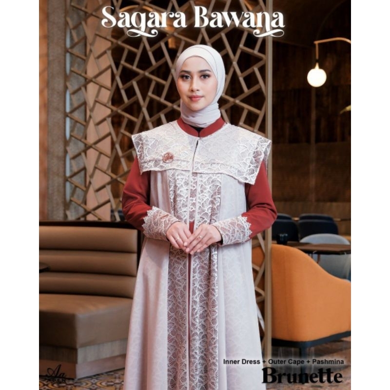 LIMITED SAGARA BAWANA DRESS BY ADEN HIJAB - BISA COD DRESS SULTAN DRESS CANTIK FREE BROOCH