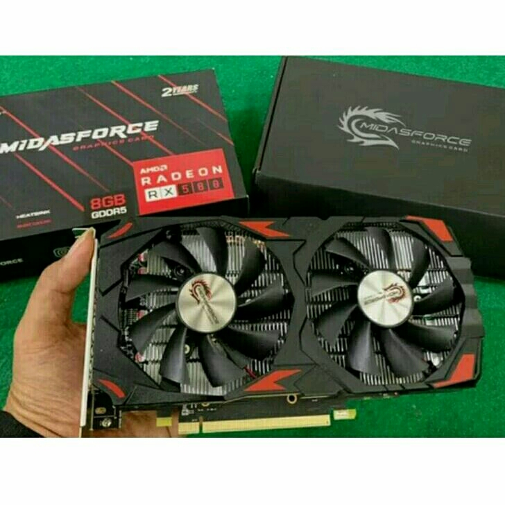 VGA Midasforce AMD RX 580 8GB GDDR5 256BIT - VGA Midas RX580 8GB