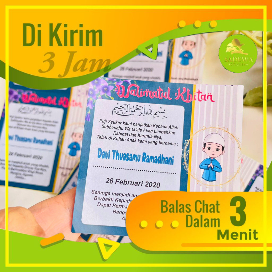 

2-6 Stiker Tasyakuran Walimatul Khitan anak Ukuran Besar Murah Tempel Box Nasi Tinggal Tempel