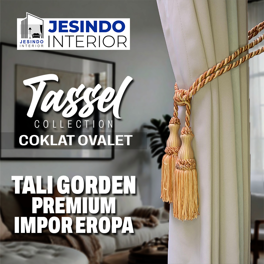 Tali Ikatan Gorden Gordyn Tassel Mewah Import Eropa Warna COKLAT OVALET