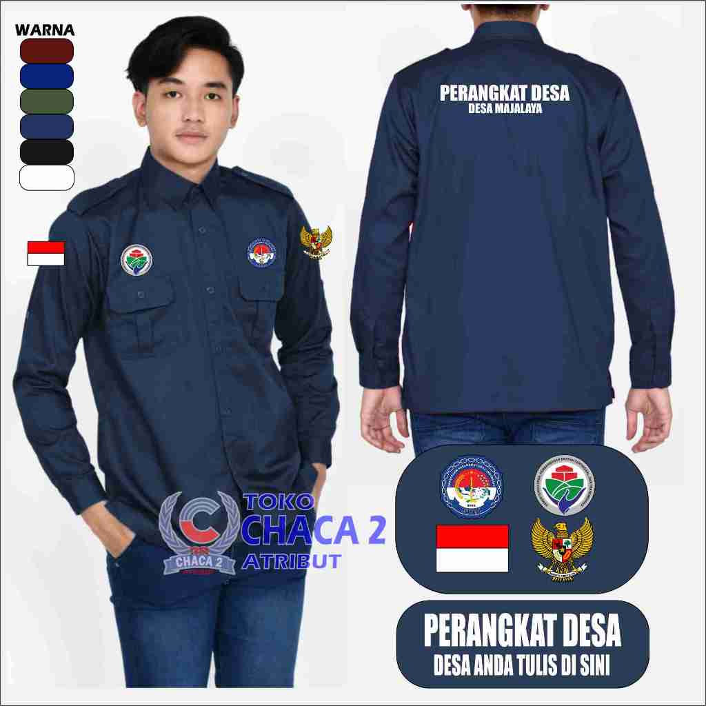 kemeja perangkat desa full bordiran / seragam perangkat desa / baju perangkat desa / seragam pdl per