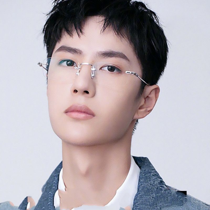 FL19 Frame kacamata Titanium Original Pria Wanita Rimless minus Elegan