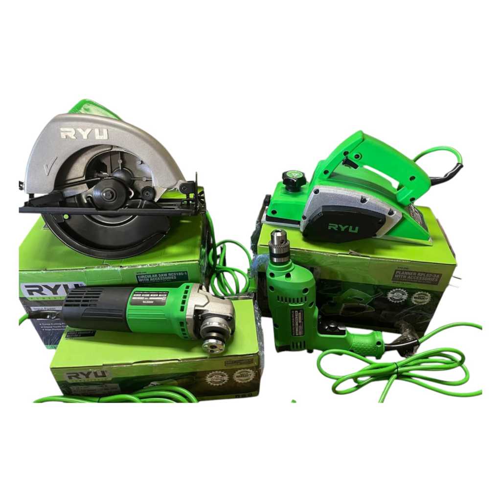 paket pertukangan ryu, modern, ridx/grinder/circular saw/planner /bor /paket bor /paket circular saw