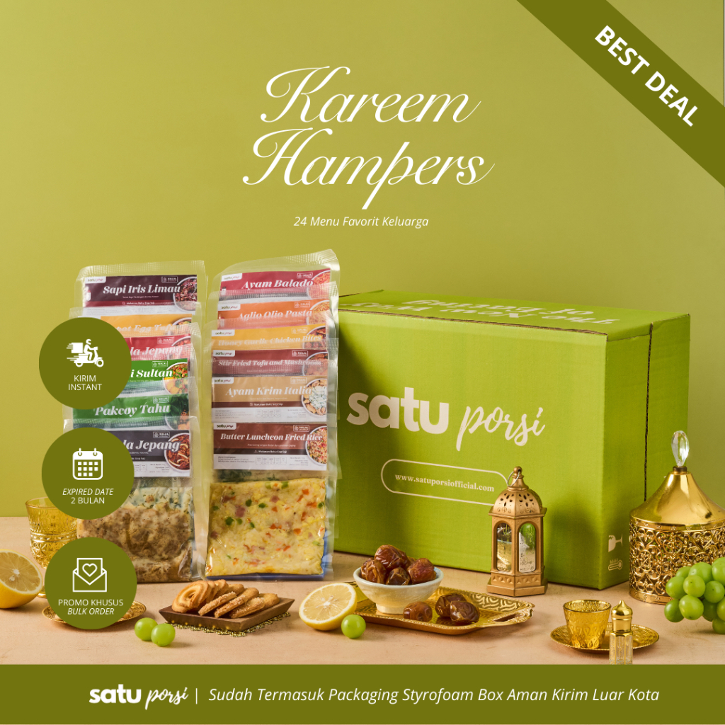 

Satu Porsi Kareem Hampers (Paket Hampers Ramadhan & Lebaran)