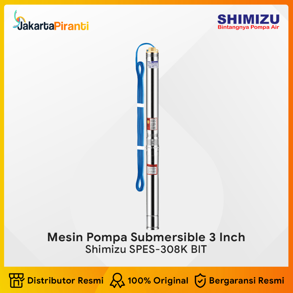 Pompa Submersible Satelit Shimizu SPES-308K BIT 1/3 HP | Mesin Pompa Air Celup Submersible Satelit 0