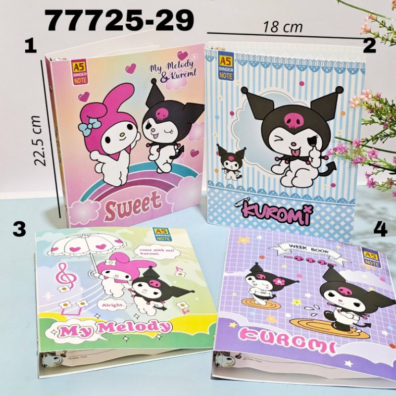 

Binder A5 20 Lubang besi Kuromi / cinnamorol