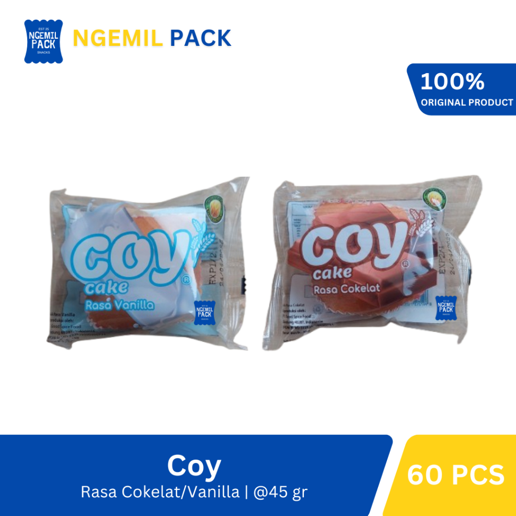 

Coy Cake Cokelat/Vanilla 1 Dus Isi 60pcs @45Gr