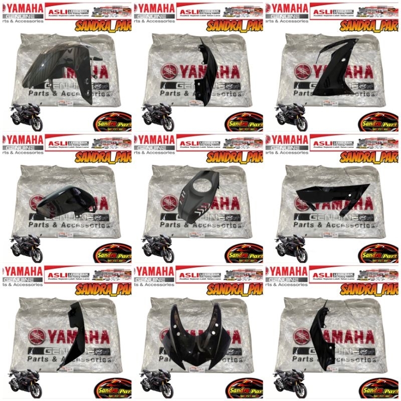 COVER FULL BODY HALUS NEW R15 VVA V3 HITAM METALIK ORIGINAL YAMAHA BK6 2017-2020