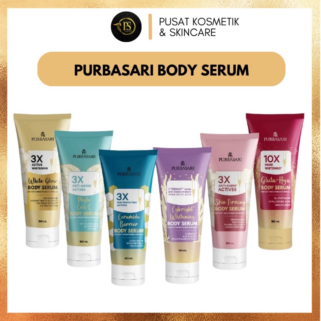 Purbasari Body Serum White Glow l Skin Firming Body Serum l Body Brightening Netto 180 ML