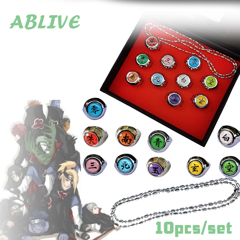 Isi 10 Cincin Akatsuki Naruto Cincin Itachi Anime Cosplay Ring