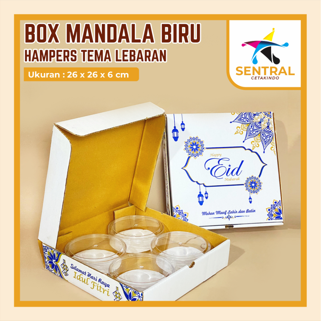 

Box EID Mandala Biru (Kuker 250gram Isi 4) - 26 x 26 x 6 cm hampers/parcel/kotakkue/kuker/boxkuker